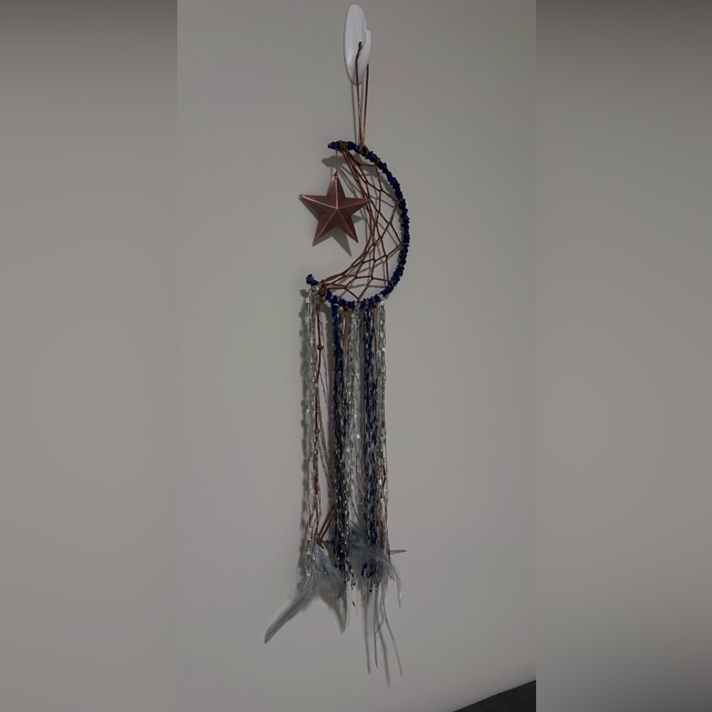 Copper Star and Blue Beaded Dreamcatcher